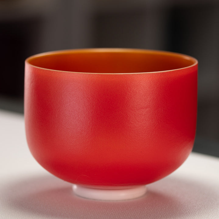 B & F# Perfect Fifth Frosted Crystal Singing Bowl Pair