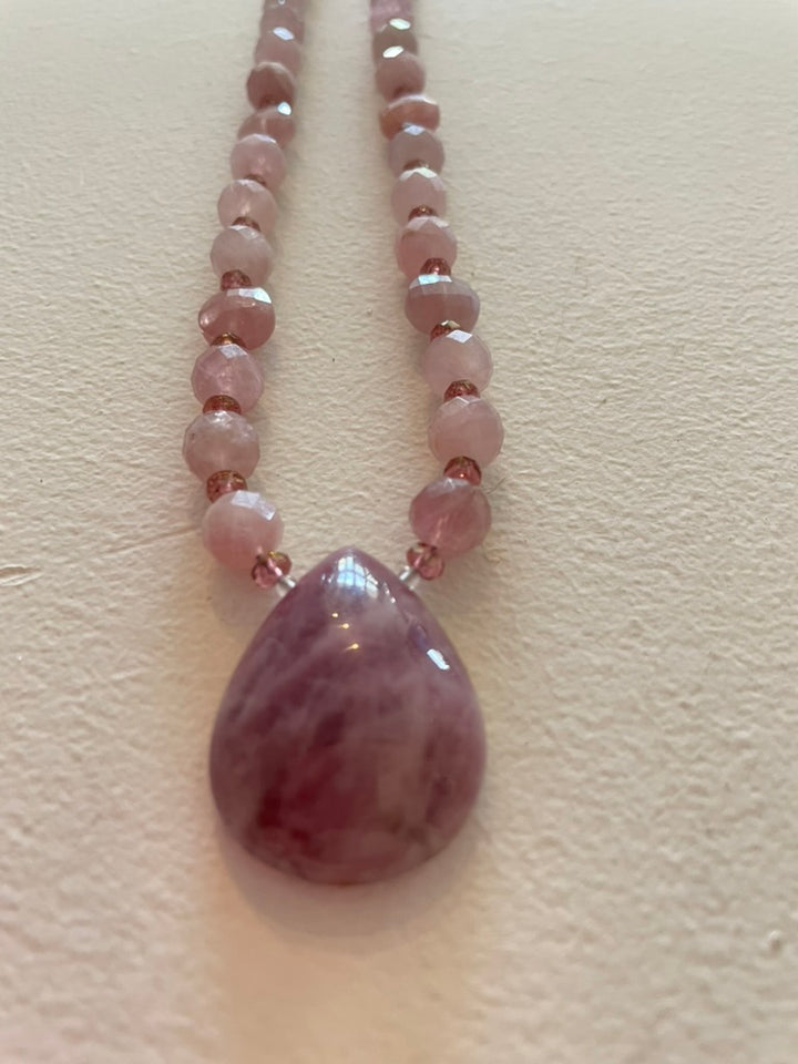 Madagascar Rose Quartz Necklace, Short