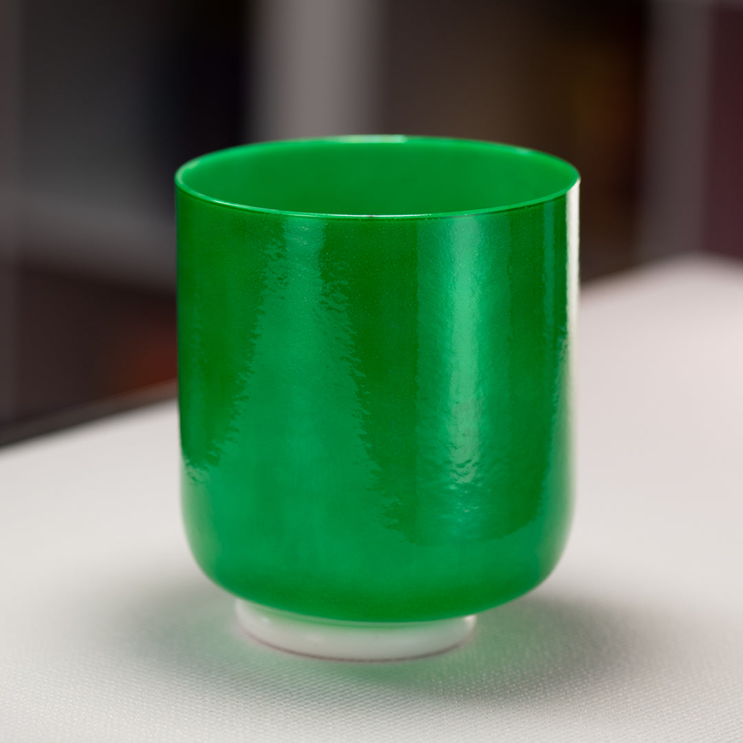 7" D#-17 Emerald Heart Crystal Singing Bowl