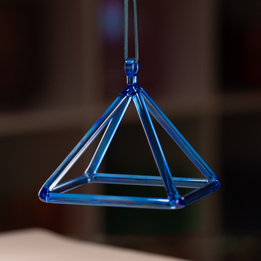 5.75" Sapphire Spirit Crystal Singing Pyramid