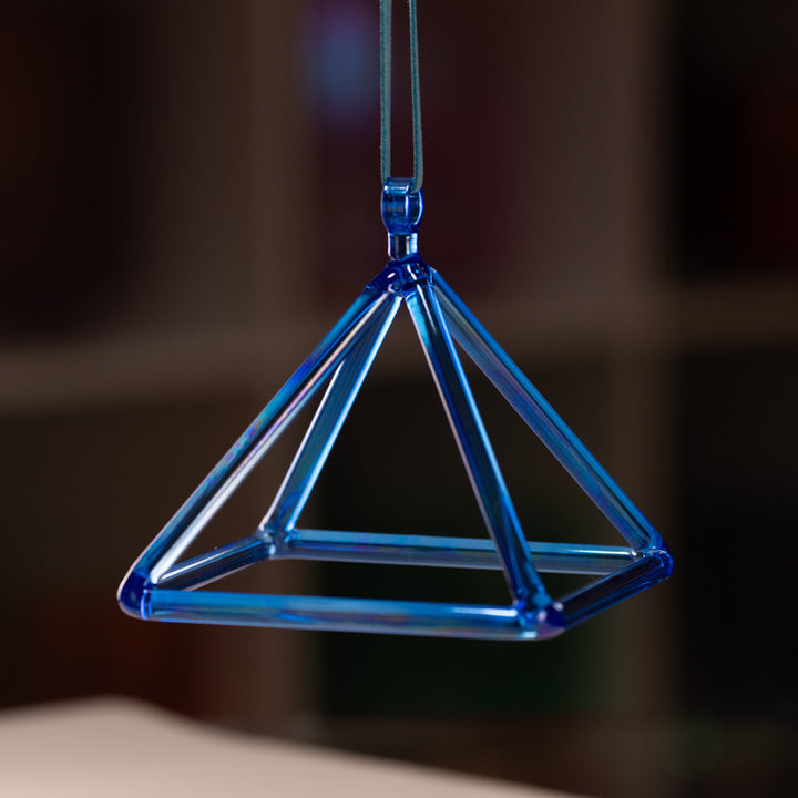 5.75" Sapphire Spirit Crystal Singing Pyramid