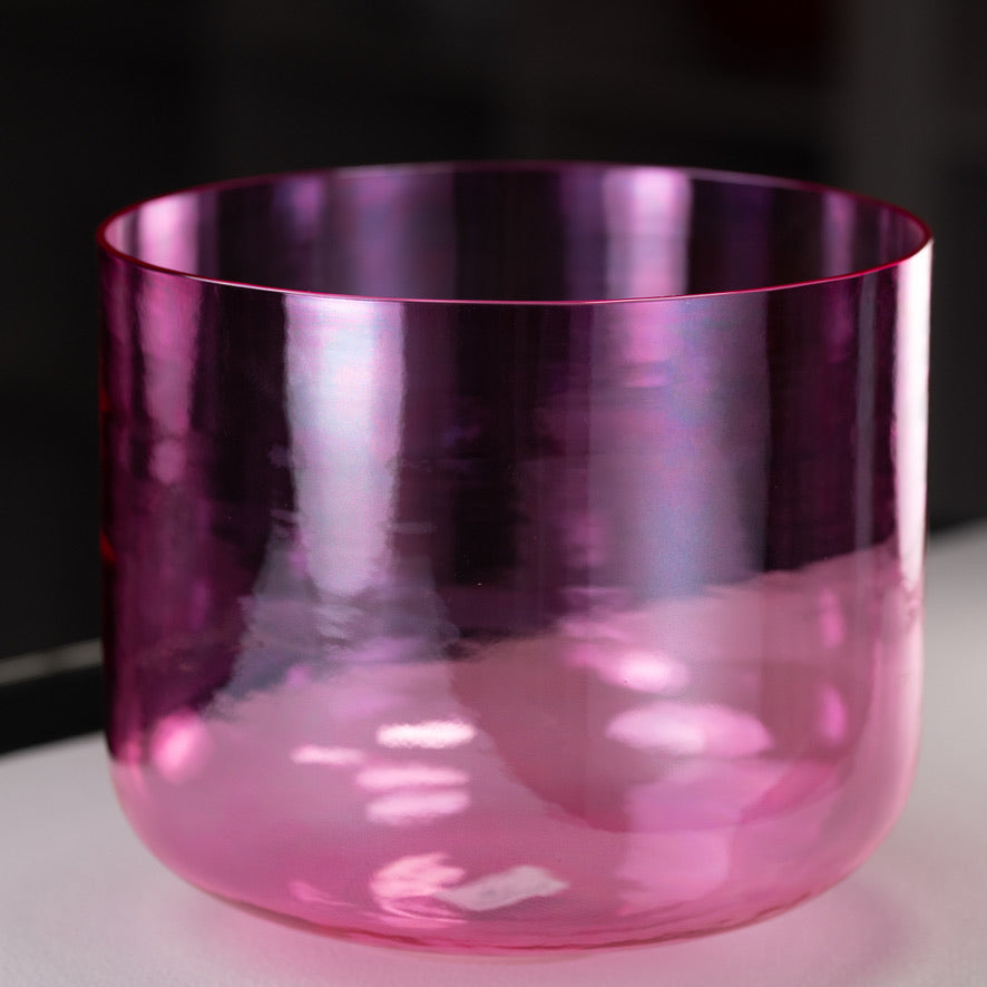 12" C#-5 Pink Lotus Crystal Singing Bowl, Perfect Pitch