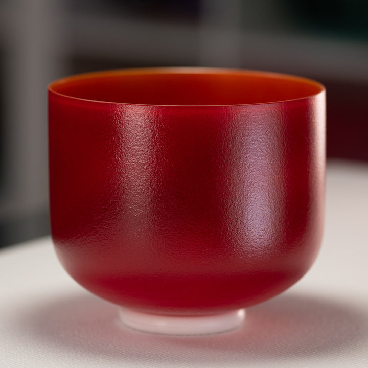 9" D-24 Sedona Sunrise Frosted Crystal Singing Bowl