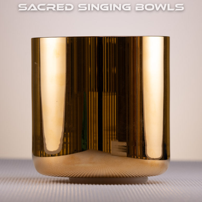 6" G#-10 24k Gold Crystal Singing Bowl, Sacred Singing Bowls