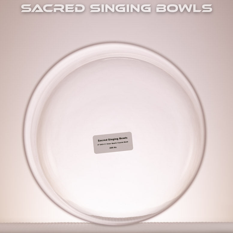 9" G#+11 Clear Quartz Crystal Singing Bowl, Sacred Singing Bowls