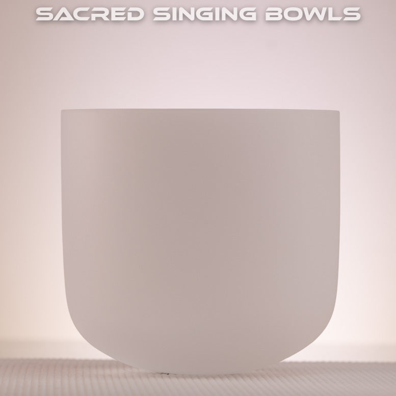 7" F+9 Frosted Crystal Singing Bowl, Perfect Pitch, Sacred Singing Bowls