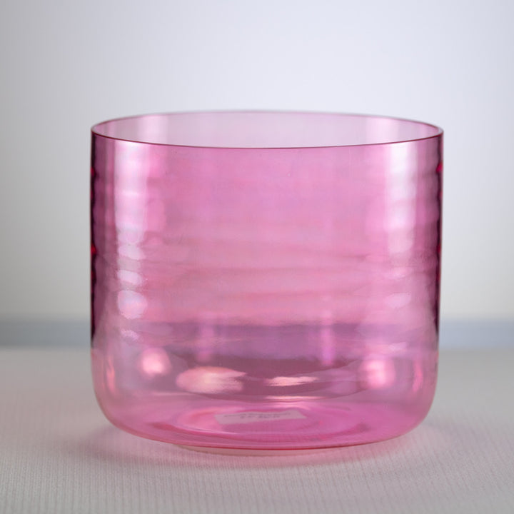 8.5" A#+25 Pink Lotus Crystal Singing Bowl