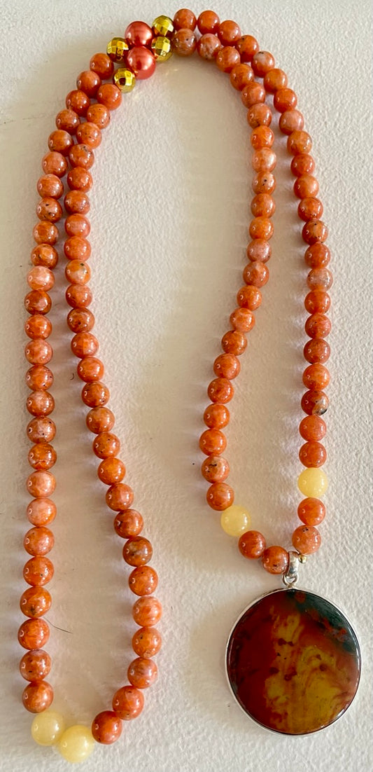 Orange Calcite Mala