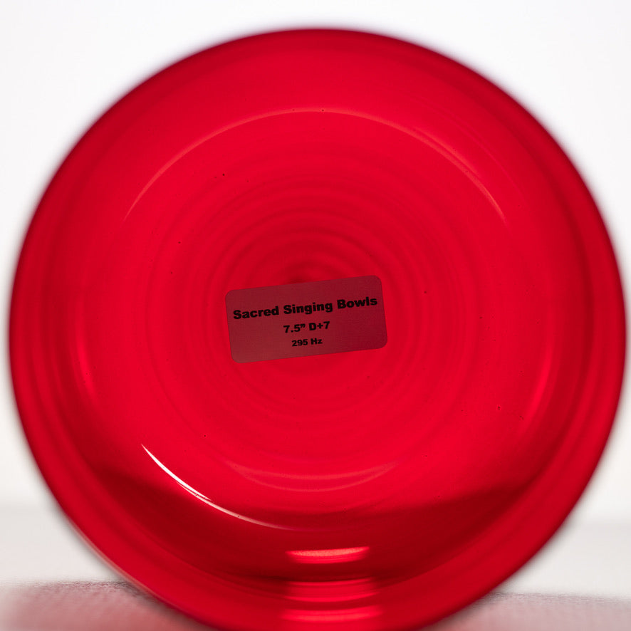 7.5" D+7 Ruby Ray Crystal Singing Bowl, Perfect Pitch