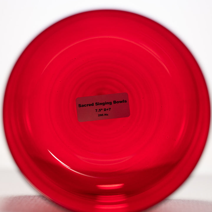 7.5" D+7 Ruby Ray Crystal Singing Bowl, Perfect Pitch