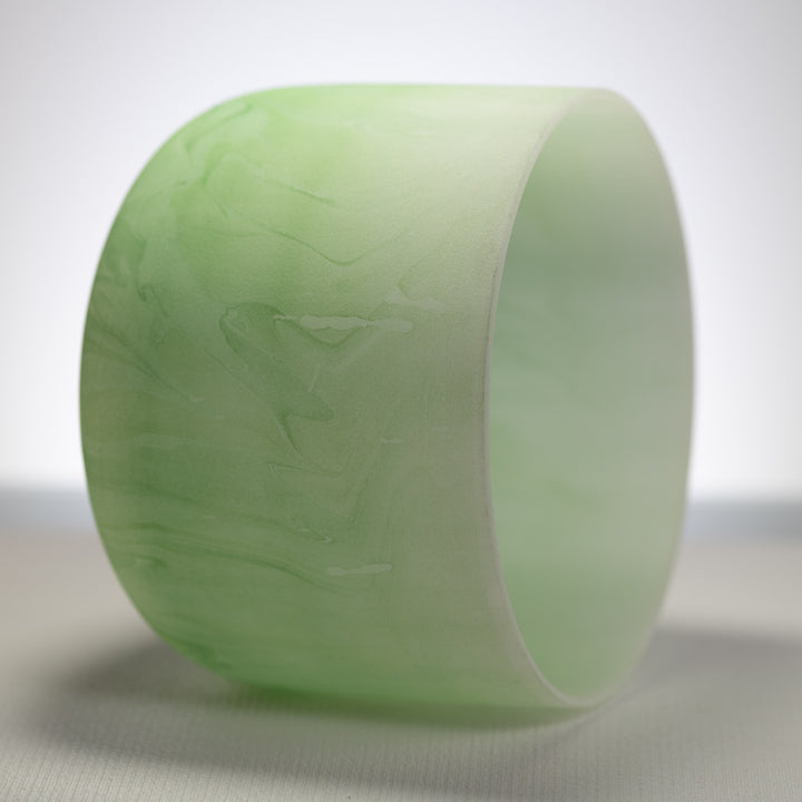 11" B-20 Green Swirl Frosted Crystal Singing Bowl