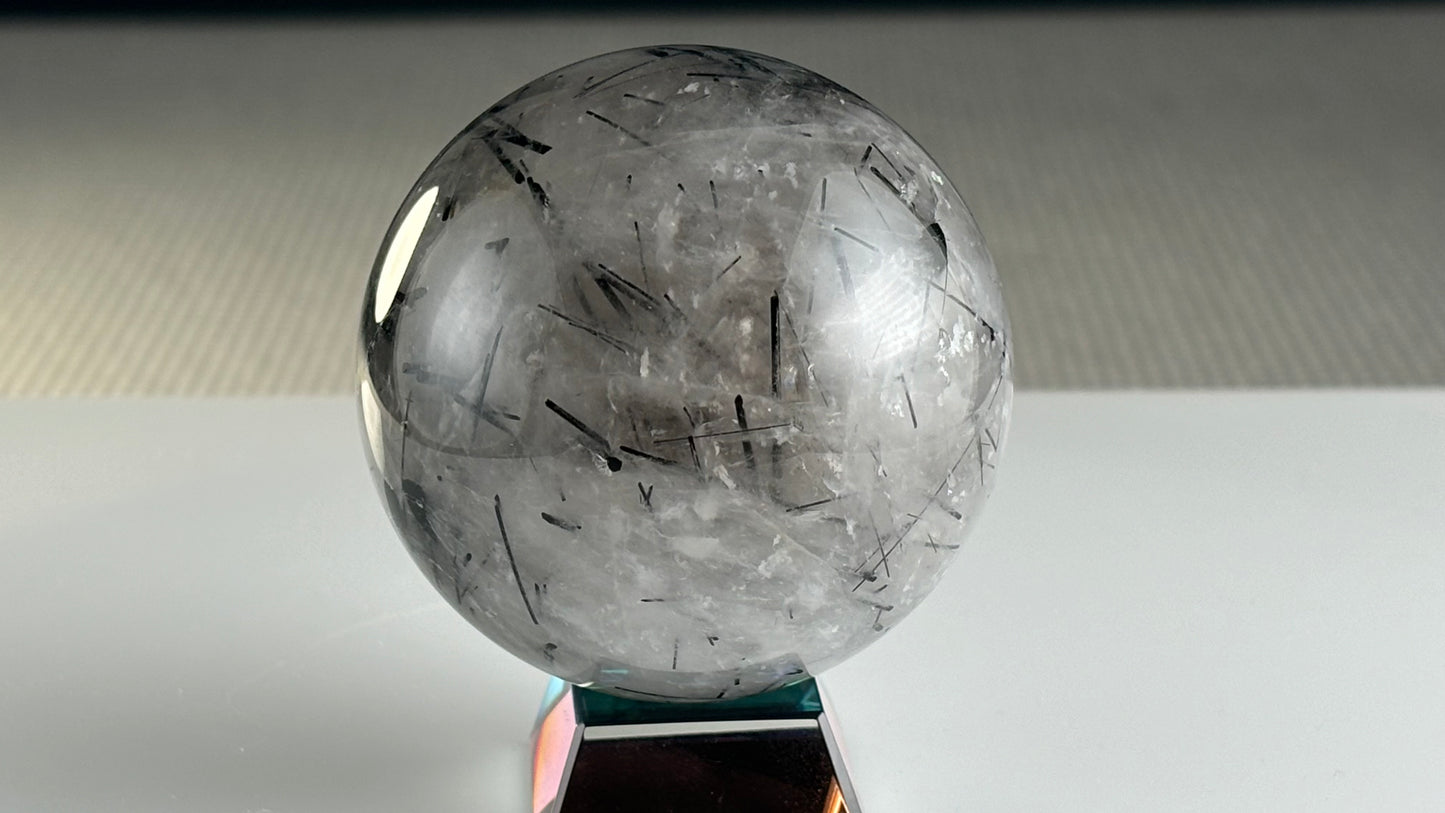 Tourmalinated Quartz Sphere