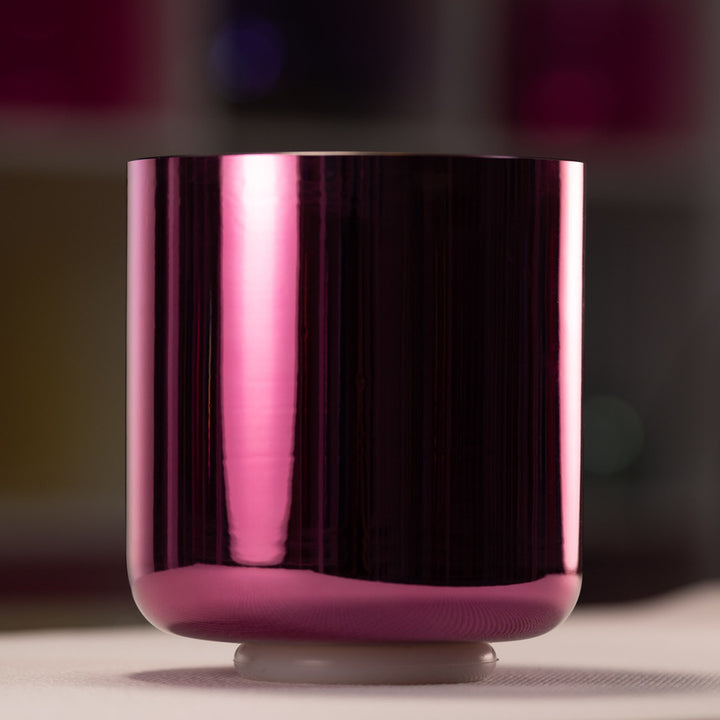 7.5" D+44 Radiant Rose Crystal Singing Bowl, 24k Gold inside