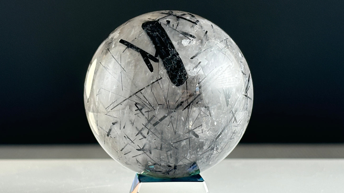 Tourmalinated Quartz Sphere