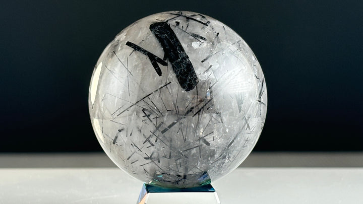 Tourmalinated Quartz Sphere