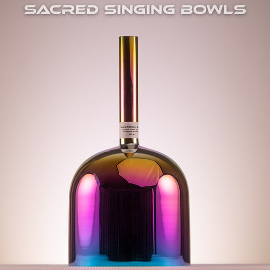 7.5" B+42 Dark Cosmic Rainbow Singing Bowl, Handheld, Sacred Singing Bowls