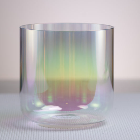 7.25" G+32 Prismatic Rainbow Crystal Singing Bowl, Sacred Singing Bowls