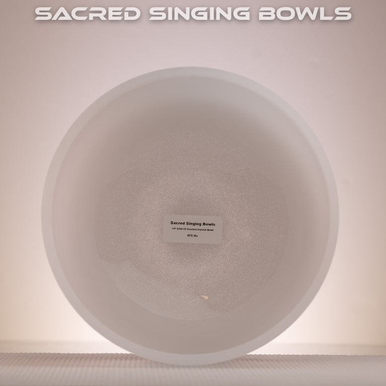 10" A#+33 Frosted Crystal Singing Bowl, Sacred Singing Bowls