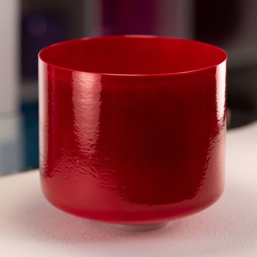 11" A#-5 Crimson Dawn Crystal Singing Bowl, Perfect Pitch