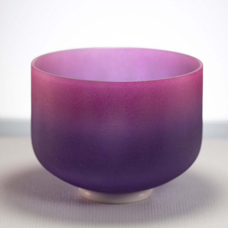 10" F-28 Blossoming Heart Frosted Crystal Singing Bowl