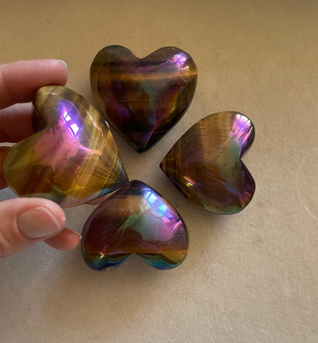 Angel Aura Tiger Eye Hearts