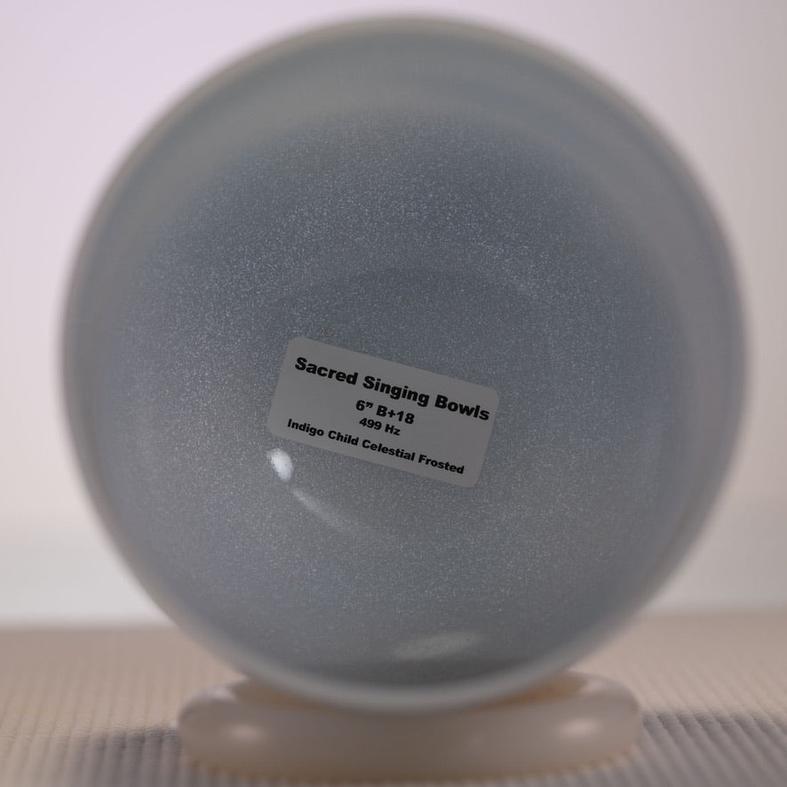 6" B+18 Indigo Child Celestial Frosted Singing Bowl