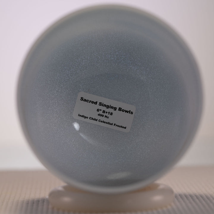 6" B+18 Indigo Child Celestial Frosted Singing Bowl