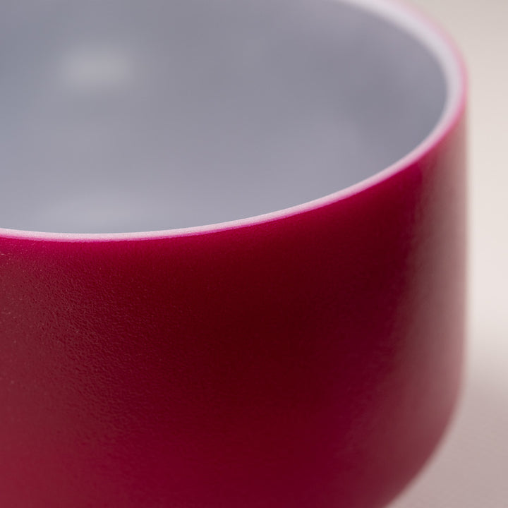 10" A-1 Dreamy Peony Frosted Crystal Singing Bowl, Silver inside