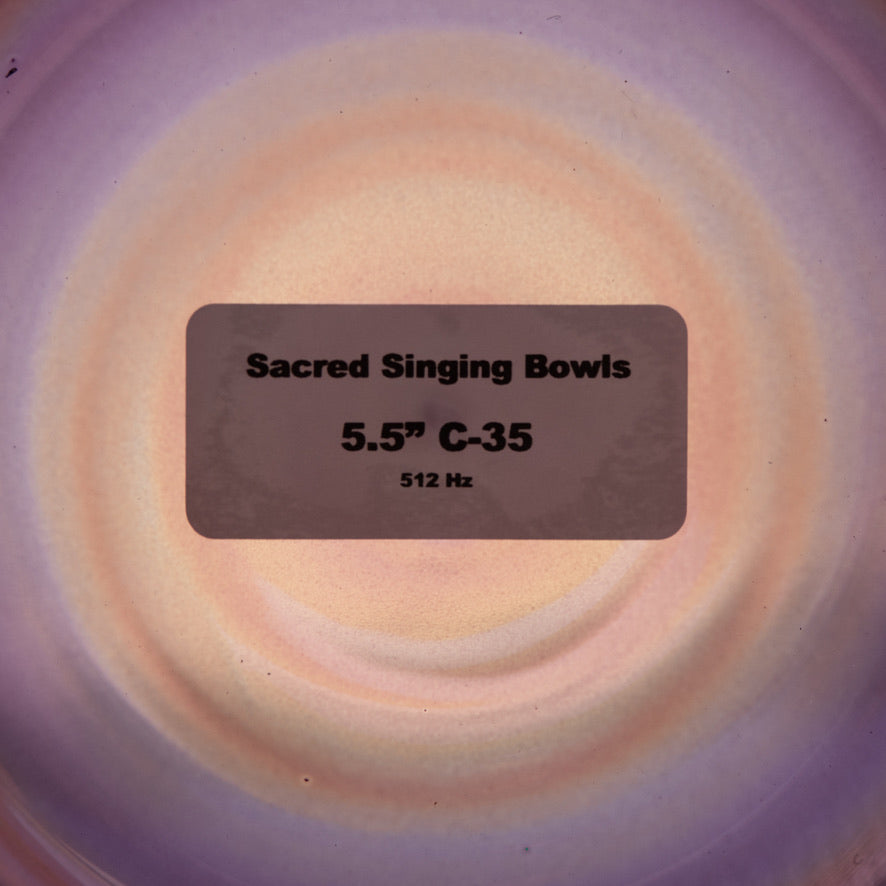 5.5" C-35 Amethyst Color Singing Bowl, Prismatic, Sacred Singing Bowls
