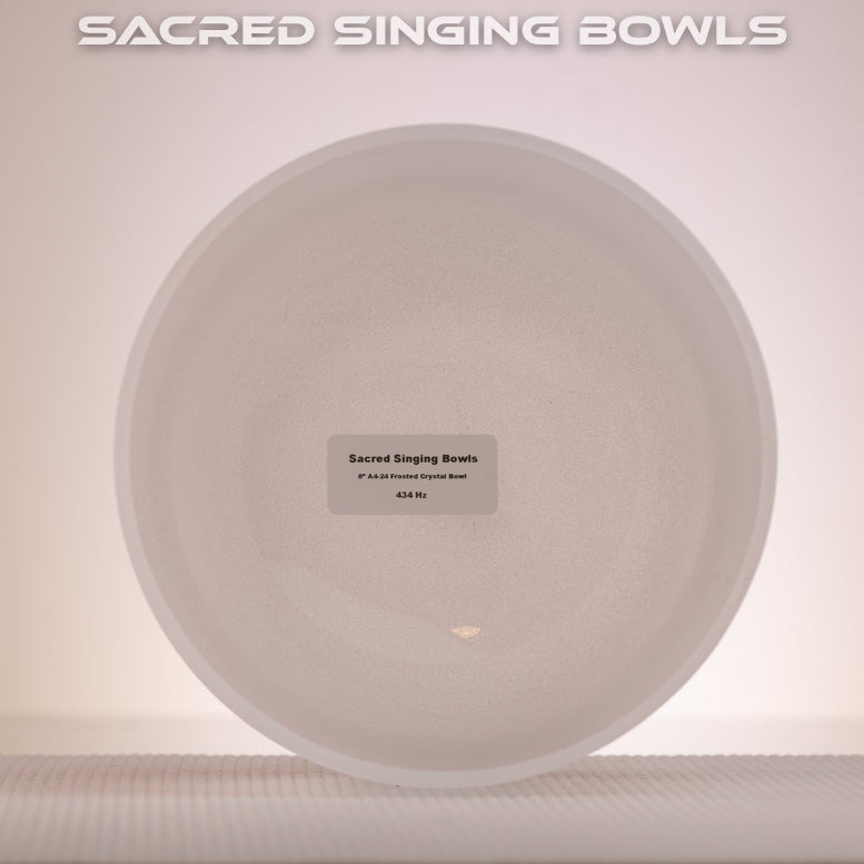8" A-24 Frosted Crystal Singing Bowl, Sacred Singing Bowls