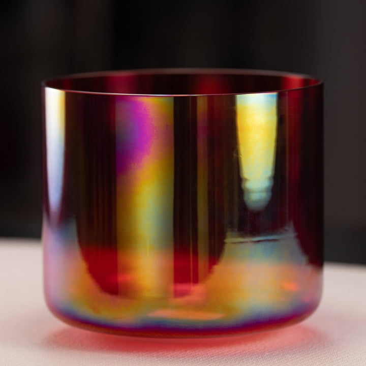 8" C#+33 Ruby Ray with Sri Yantra Crystal Singing Bowl