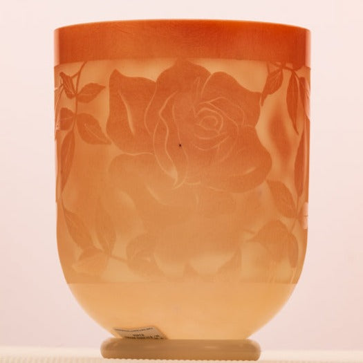Sunstone etched with Roses True Tone Crystal Singing Bowl 