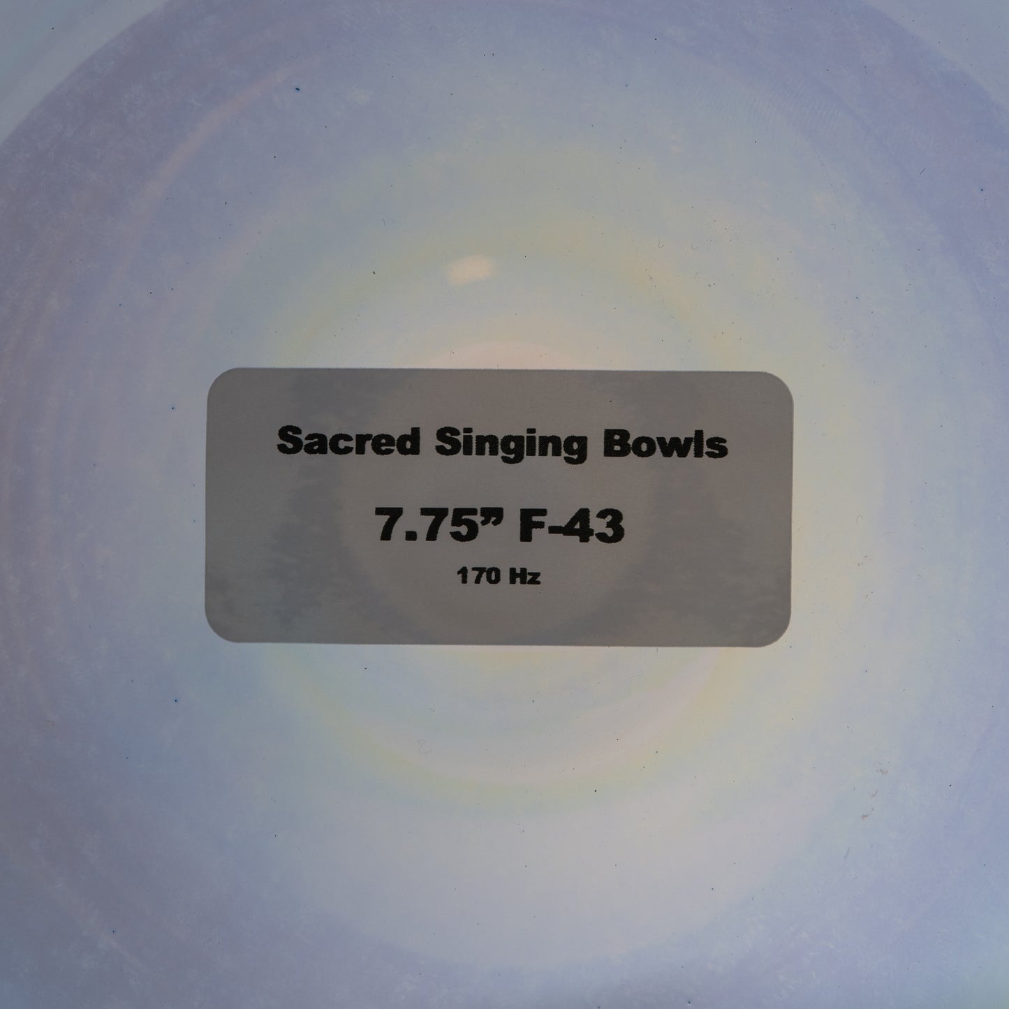 7.75" F-43 Aquamarine Color Crystal Singing Bowl, Prismatic, Tall, Sacred Singing Bowls