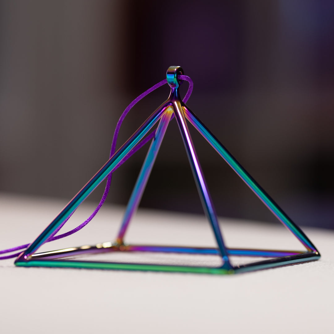 5" Celestial Rainbow Crystal Pyramid from Bowls of Sound