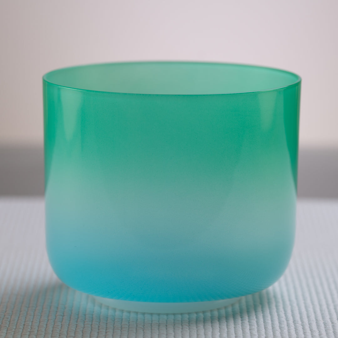 Blue & green singing bowl for meditation