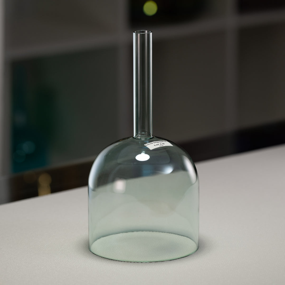 Green crystal singing bowl
