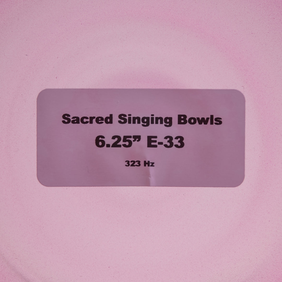 Sacred Singing Bowls™ product label with specifications