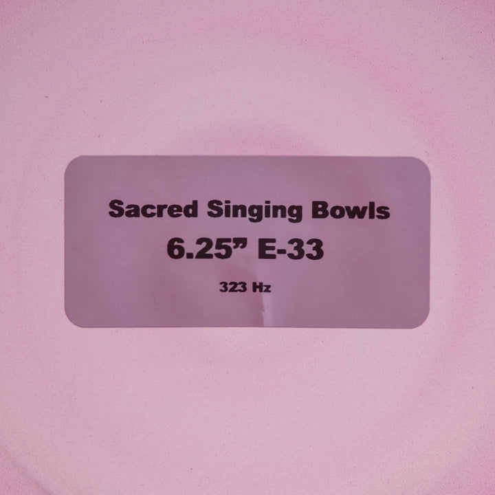 Sacred Singing Bowls™ product label with specifications