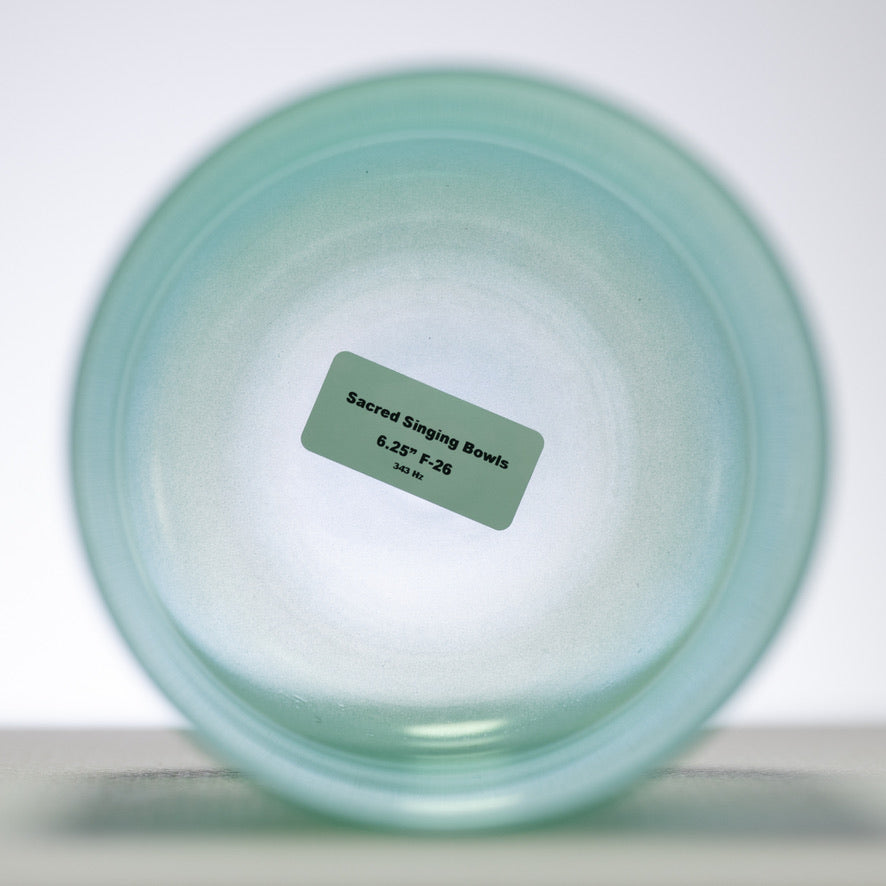 Sacred Singing Bowls™ product label with bowl specifications