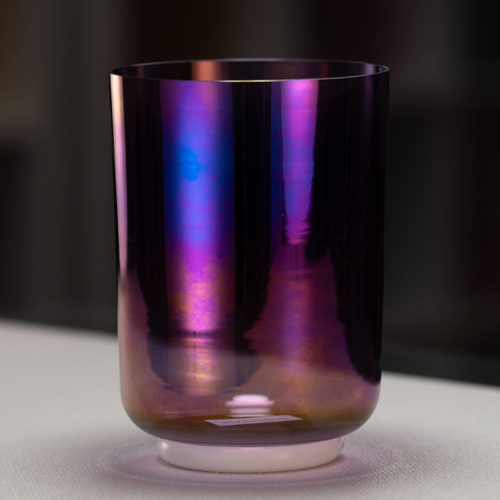 Tall style crystal singing bowl for sound healing