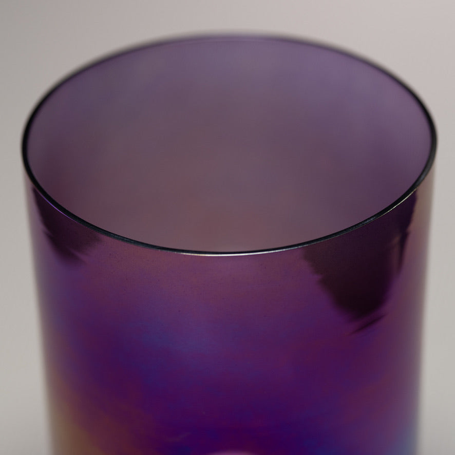 Crystal singing bowl close up