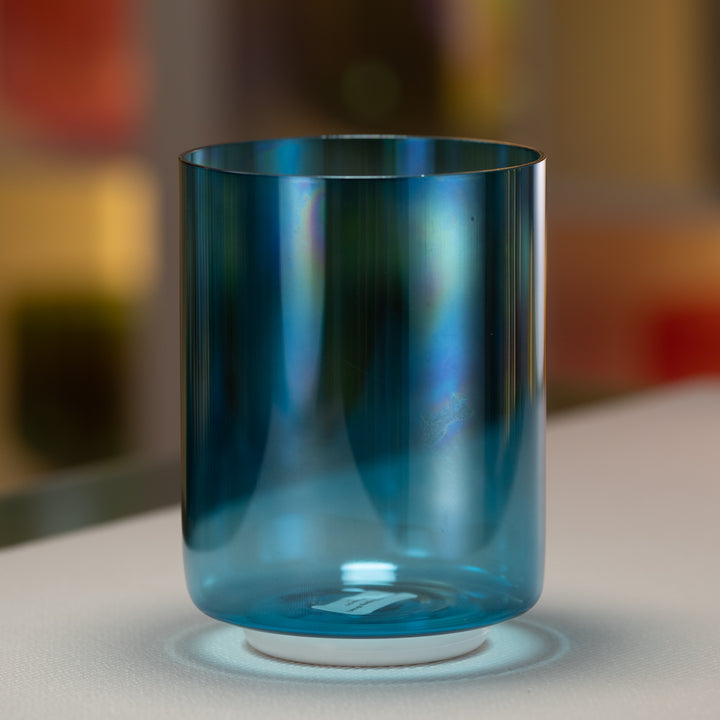 Blue crystal sound bowl for meditation