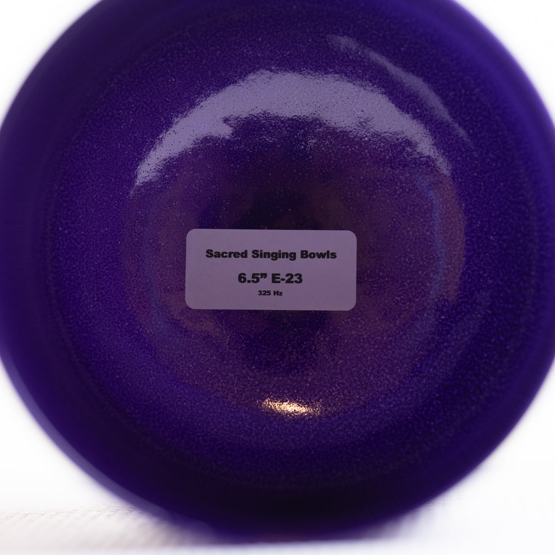 Sacred Singing Bowls™ product label with bowl specifications