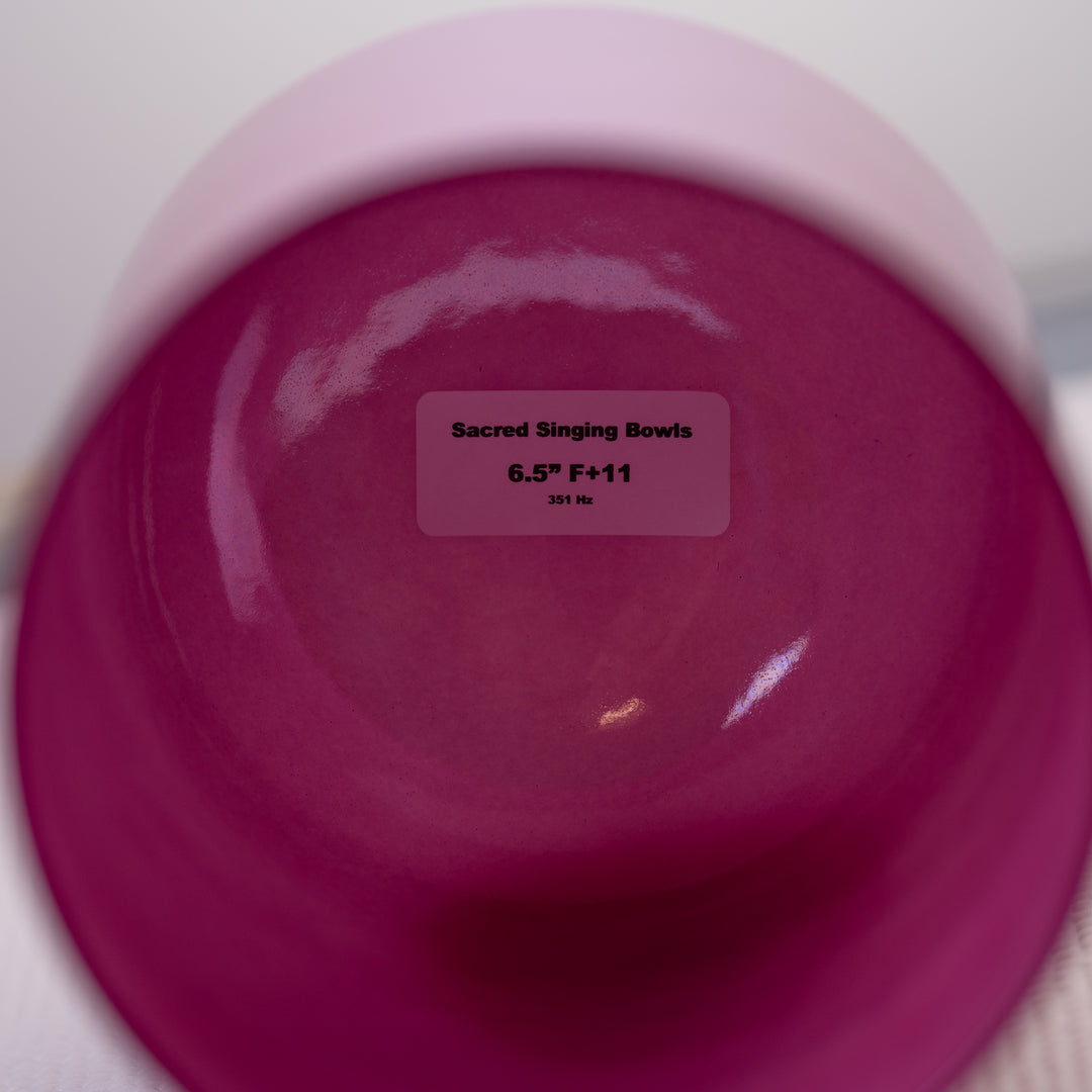Sacred Singing Bowls™ product label with bowl specifications