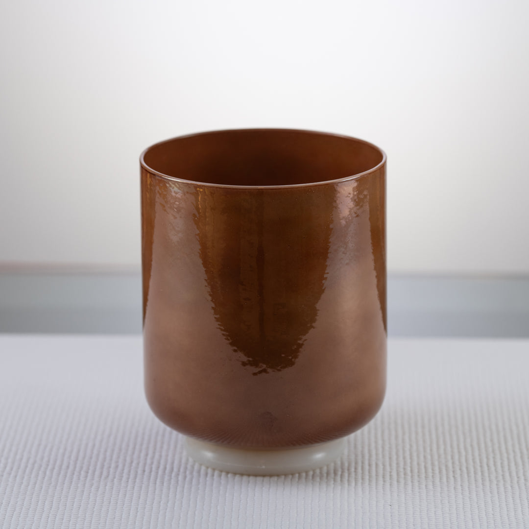 Brown crystal sound bowl for meditation