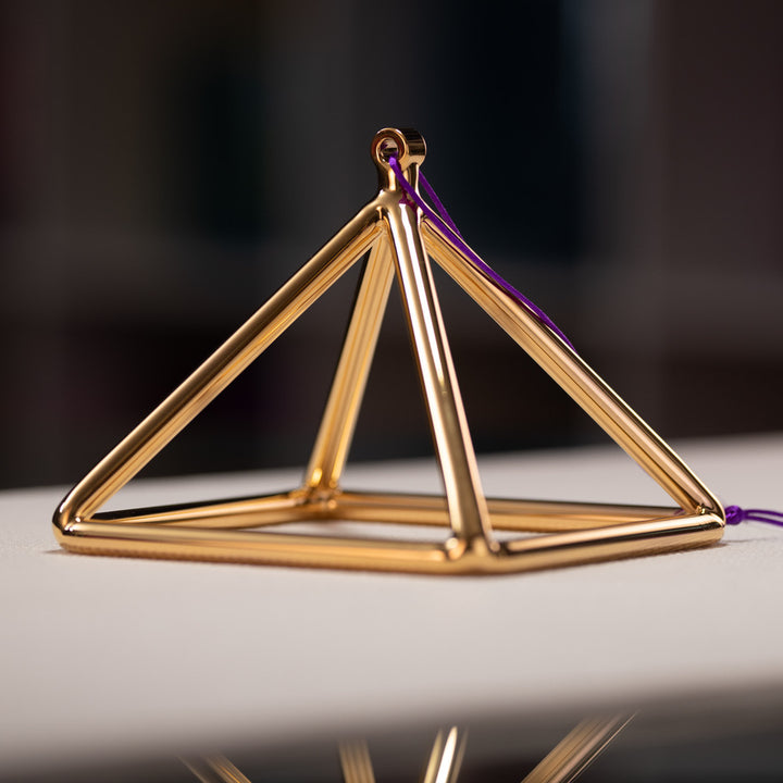 6.75" C#-15 24k Gold Crystal Pyramid from Bowls of Sound