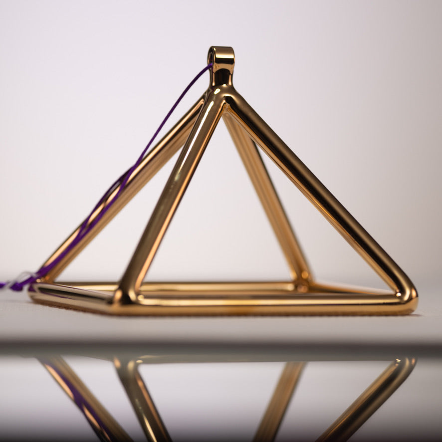 6.75" C#-15 24k Gold Crystal Pyramid from Sacred Singing Bowls