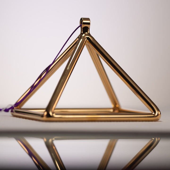 6.75" C#-15 24k Gold Crystal Pyramid from Sacred Singing Bowls