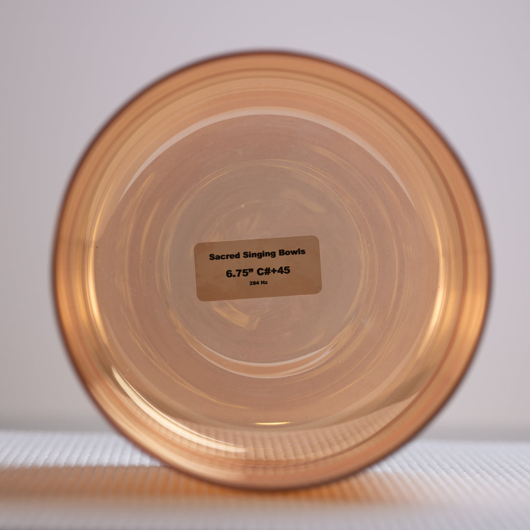 Sacred Singing Bowls™ product label with bowl specifications