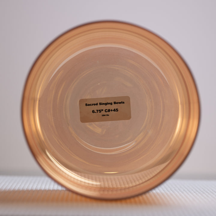 Sacred Singing Bowls™ product label with bowl specifications